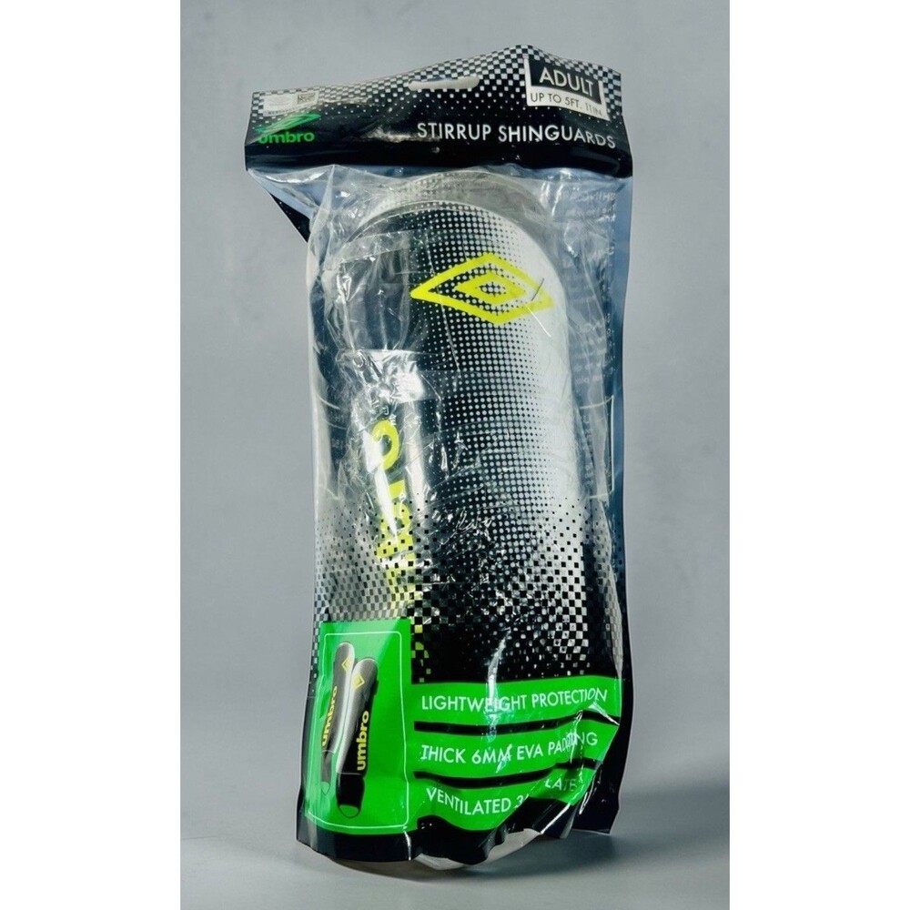 Umbro Stirrup Soccer Shin Guards Adult Up to 5’11” Lightweight EVA New
